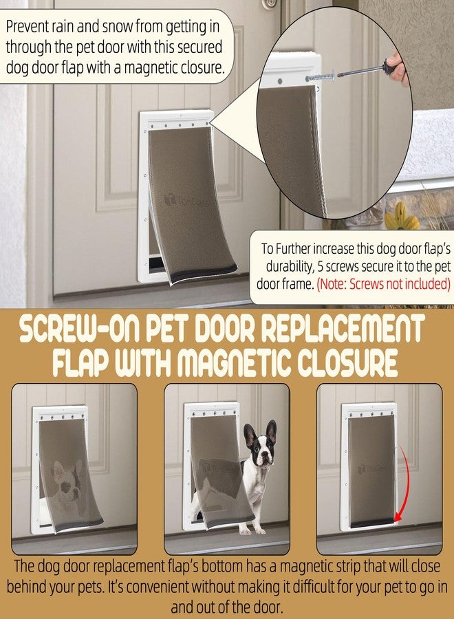 TonGass PAC11-11039 Large Dog Door Flap Replacement Compatible with PetSafe Freedom Dog Doors, 10 1/8"x16 7/8" Pet Door Replacement Flaps with Magnetic Closure, Weather-Proof & Warp-Resistant - 2-Pack - Image 4